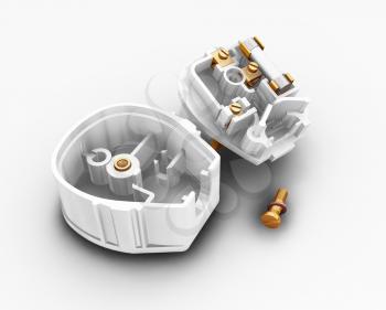 Royalty Free Clipart Image of a Dismantled Plug