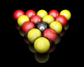 Royalty Free Clipart Image of Racked Pool Balls