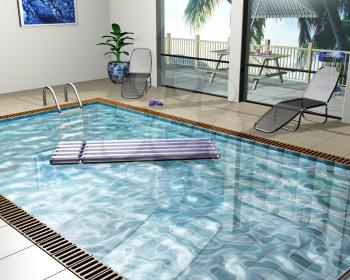Royalty Free Clipart Image of an Indoor Pool