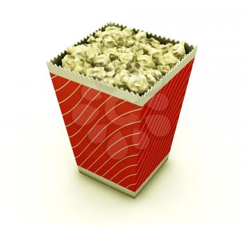 Royalty Free Clipart Image of a Box of Popcorn
