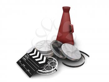 Royalty Free Clipart Image of Movie Industry Items