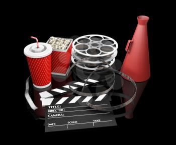 Royalty Free Clipart Image of Movie Items