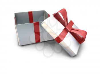 Royalty Free Clipart Image of a Gift Box With The Lid Off