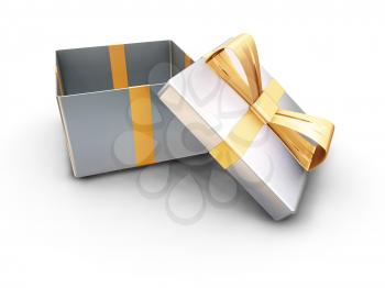 Royalty Free Clipart Image of an Open Gift Box