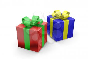 Royalty Free Clipart Image of Two Christmas Presents