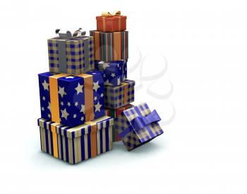 Royalty Free Clipart Image of a Pile of Presents