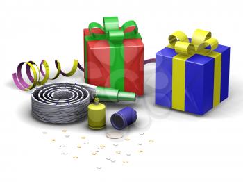 Royalty Free Clipart Image of Party Objects