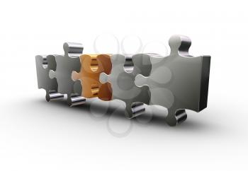 Royalty Free Clipart Image of Interlocking Puzzle Pieces