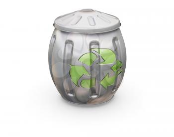 Royalty Free Clipart Image of a Full Recycling Bin
