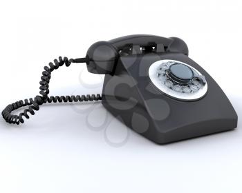 Royalty Free Clipart Image of a Rotary Phone