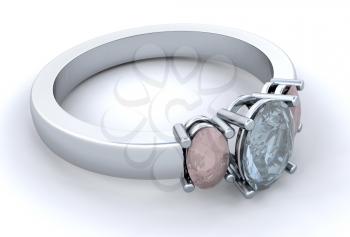 Royalty Free Clipart Image of a Silver Ring