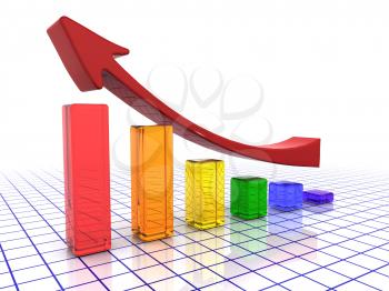 Royalty Free Clipart Image of a Chart Showing Profits