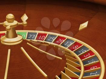 Royalty Free Clipart Image of a Roulette Wheel