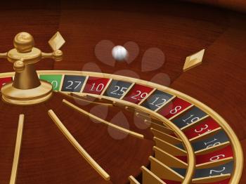 Royalty Free Clipart Image of a Roulette Wheel in Motion