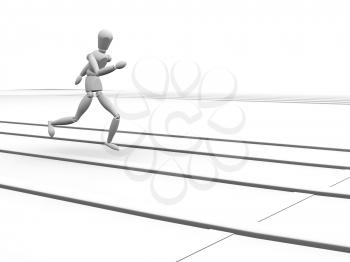 Royalty Free Clipart Image of a Runner Running to the Finish Line