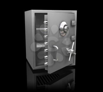 Royalty Free Clipart Image of a Bank Safe