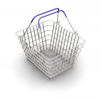 Royalty Free Clipart Image of a Wire Shopping Basket