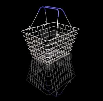 Royalty Free Clipart Image of a Wire Shopping Basket