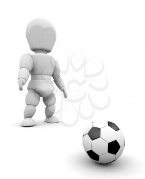 Royalty Free Clipart Image of Person With a Football