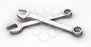 Royalty Free Clipart Image of Wrenches