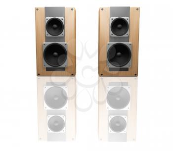 Royalty Free Clipart Image of Reflected Speakers
