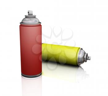Royalty Free Clipart Image of a Spray Cans