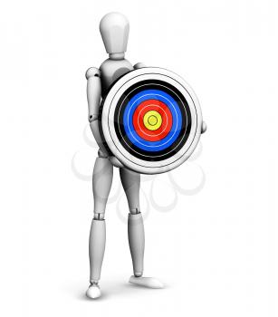 Royalty Free Clipart Image of a Guy Holding a Target