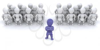 Royalty Free Clipart Image of a Person in Front of Other People