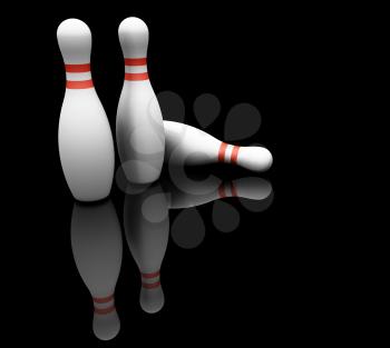 Royalty Free Clipart Image of Bowling Pins