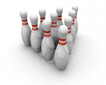 Royalty Free Clipart Image of Bowling Pins