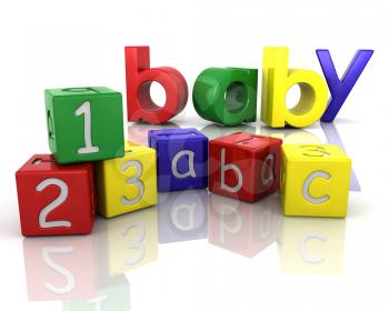 Royalty Free Clipart Image of a Baby's Blocks