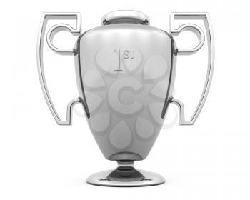 Royalty Free Clipart Image of a Silver Trophy