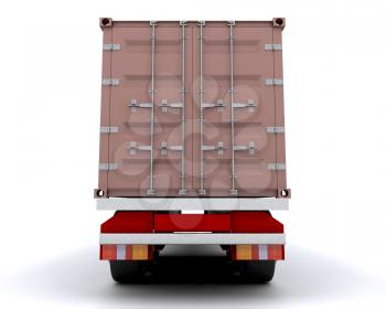 Royalty Free Clipart Image of a Cargo Carrier on a Truck