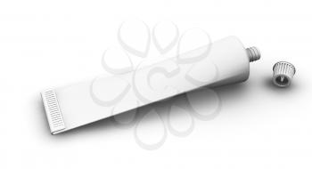 Royalty Free Clipart Image of a Blank Tube With the Lid Off