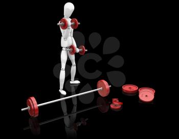 Royalty Free Clipart Image of a Person Using Free Weights
