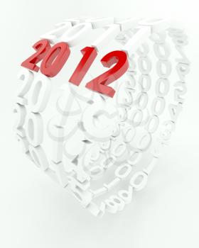 3D render depicting new year 2012transition