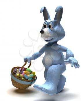 3D Render of an Easter Bunny with Easter Egg