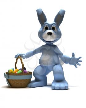 3D Render of an Easter Bunny with Easter Egg