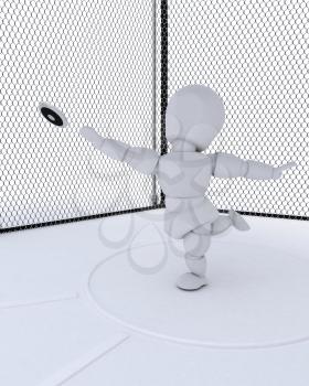 3D render of  man throwing a discus