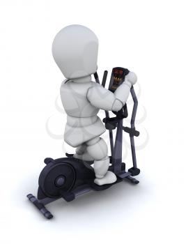 3D render of a man on a crosstrainer