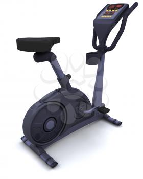 3D render of an exercise bike isolated on white