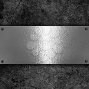 Grunge background with metal plate and rivets