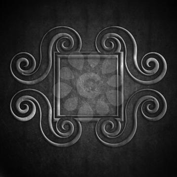 Abstract grunge background with metal frame