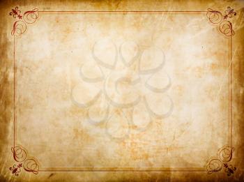 Grunge certificate background with creases and stains
