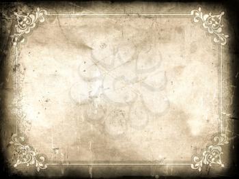Grunge certificate background with splats, stains and creases
