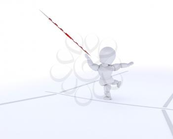 3D render of a man throwing the javelin