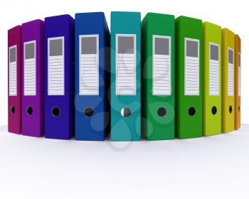 3D Render of colourful folders