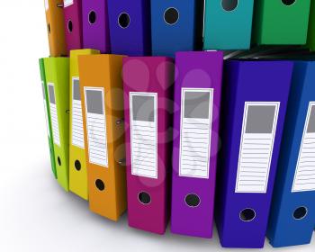 3D Render of colourful folders