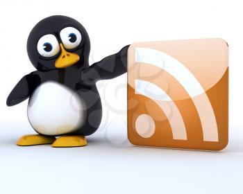 3D Render of a Glossy Penguin Character