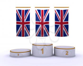 3d render of london 2012 olympic championship podium